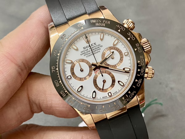 Rolex Cosmograph Daytona 116515LN Everose Gold Ivory Dial 40mm Mens Replica Watch - Image 5