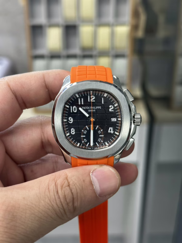 Replica Patek Philippe Aquanaut 5968A 001 Chronograph Orange Rubber 42mm - Image 2