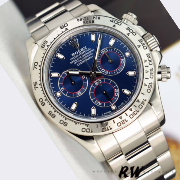 Rolex Cosmograph Daytona 116509 Blue Index Dial 40MM Mens Replica Watch - Image 3