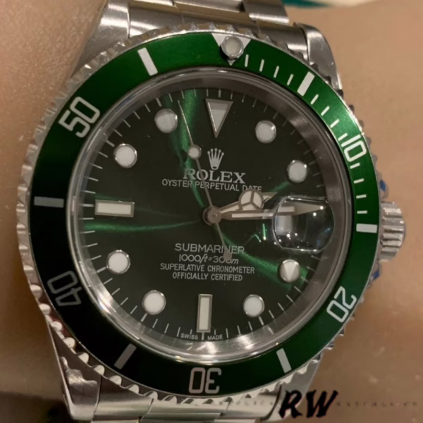 Rolex Submariner 16610 Stainless Steel Refinished Green Dial 40mm Mens Replica Watch - Image 6