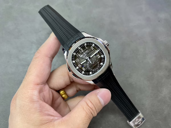 Replica Patek Philippe Aquanaut 5164A 001 Stainless Steel Dual Time 40mm Mens Watch - Image 8