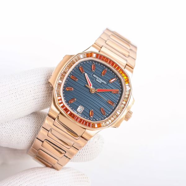 Patek Philippe Nautilus Ladies Rose Gold Blue Dial 7118 35.2mm - Image 2