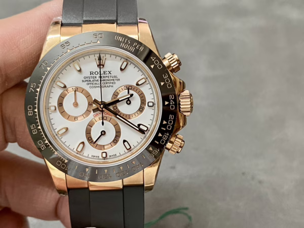 Rolex Cosmograph Daytona 116515LN Everose Gold Ivory Dial 40mm Mens Replica Watch - Image 3