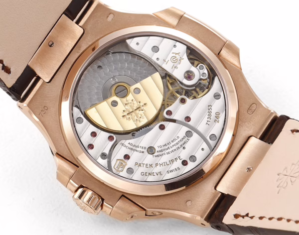 Patek Philippe Nautilus Moon Phases Rose & White Gold Slate Brown Dial 5712GR 001 - Image 5