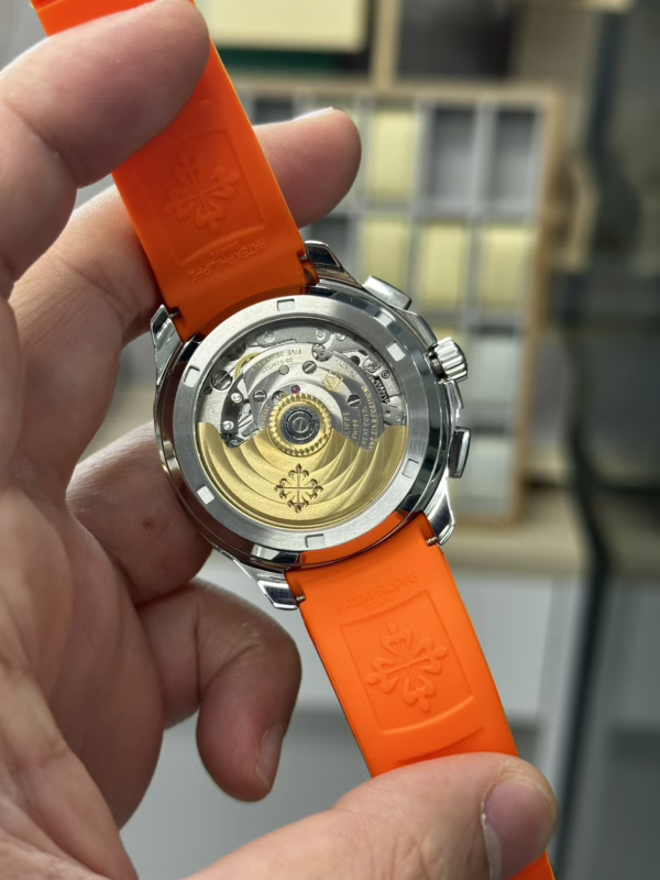 Replica Patek Philippe Aquanaut 5968A 001 Chronograph Orange Rubber 42mm - Image 7
