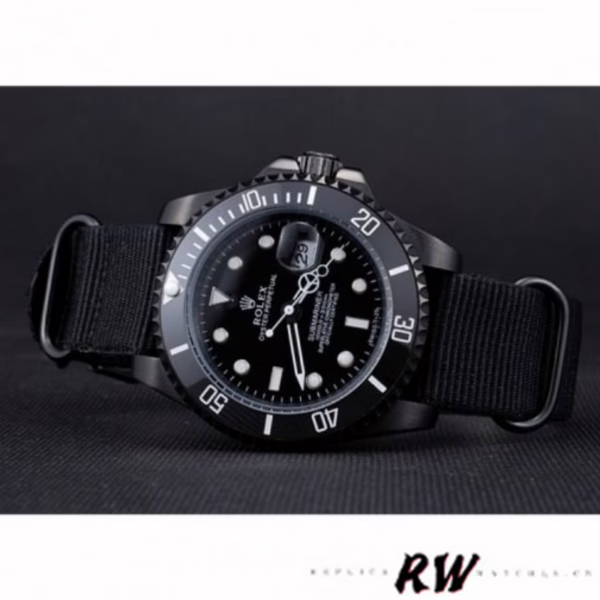 Rolex Submariner 622006 Black nylon strap Black Dial 40mm Mens Replica Watch - Image 5