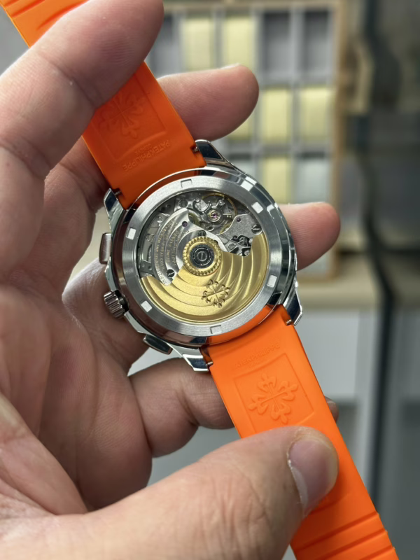 Replica Patek Philippe Aquanaut 5968A 001 Chronograph Orange Rubber 42mm - Image 6