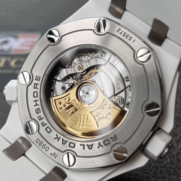 AUdemars Piguet Royal Oak Offshore Diver 15707 White Ceramic on White Rubber Strap 42mm Super Clone - Image 8