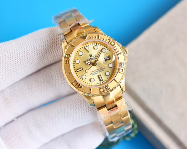 Rolex Yacht-Master 169628 Yellow Gold Champagne Dial 29mm Lady Replica Watch - Image 4