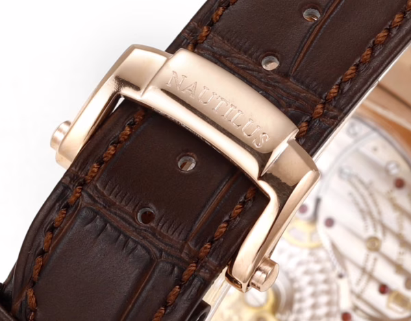 Patek Philippe Nautilus Moon Phases Rose & White Gold Slate Brown Dial 5712GR 001 - Image 8